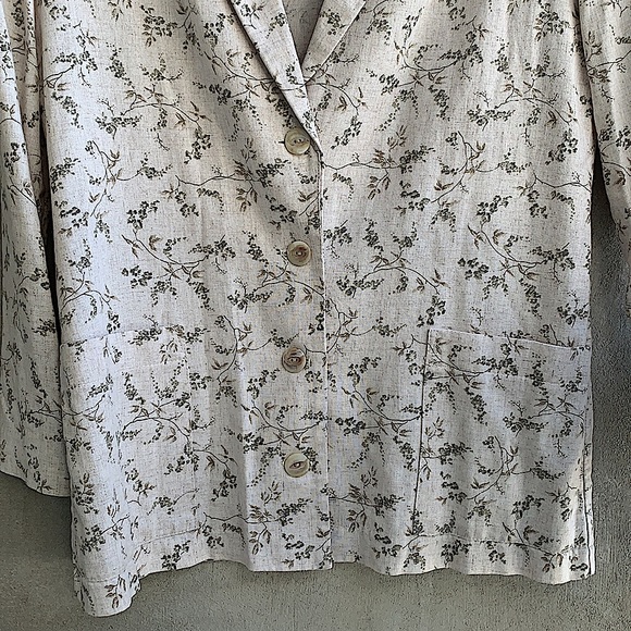 Floral Cream and Green Blazer Vintage - Picture 7 of 7